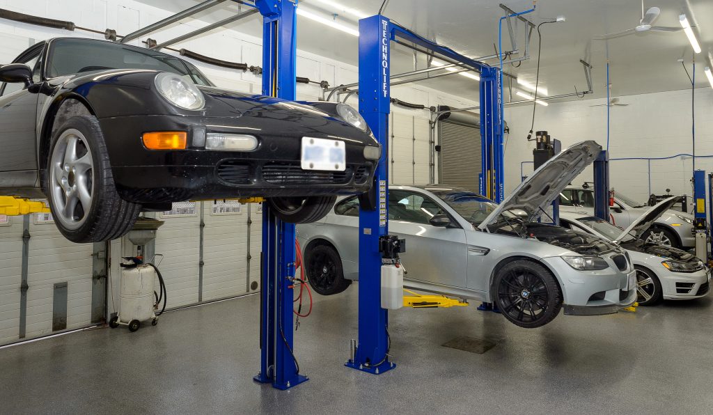 Vehicle on lift